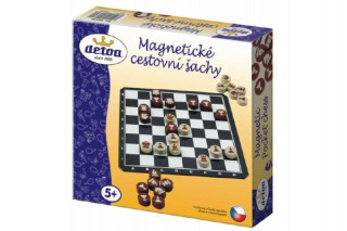 Magnetické cestovní šachy dřevěné kameny společenská hra