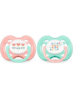 Šidítko Avent Sensitive 2ks pro holčičky s obrázkem 0-6m