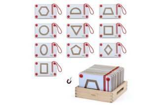 Dřevěná magnetická psací tabulka - geometrické tvary Viga