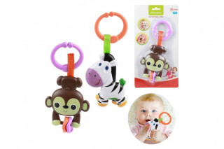 Chrastítko/Kousátko zvířátko plastové 19 cm 4 m+