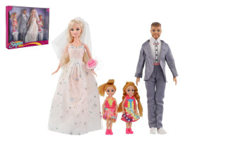 Panenka nevěsta a ženich 30 cm s rodinou 