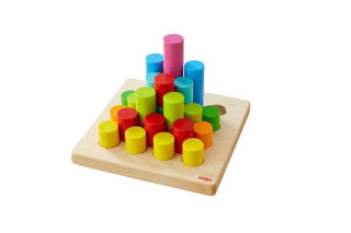 Dřevěná hračka na vkládání s předlohami Barevné válečky Haba