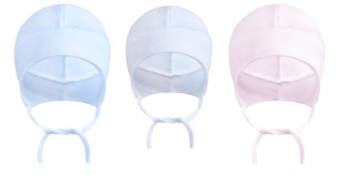 Kojenecká zavazovací čepička bavlněná úplet Baby Service