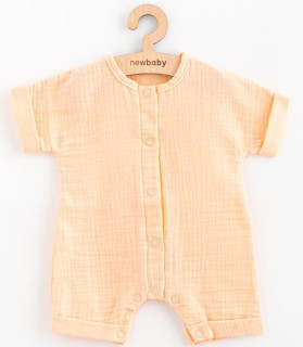 Kojenecký letní mušelínový overal New Baby Leny peach