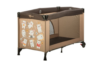 Cestovní postýlka Medvídci tmavě hnědá G-mini