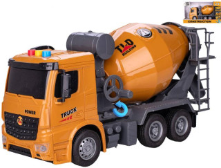 Auto stavební domíchávač na setrvačník se světlem a zvukem 27 cm