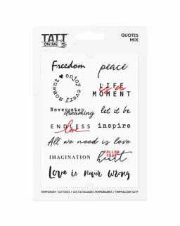 Voděodolné dočasné tetovačky Citace mix TATTonMe