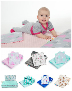 Oboustranný Set z Minky do kočárku New Baby