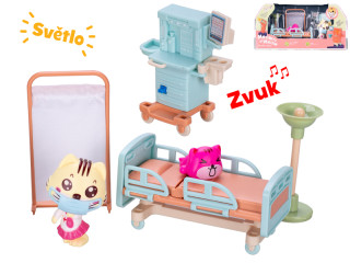 Sada zvířecí ordinace s doplňky na baterie se světlem a zvukem 6 ks