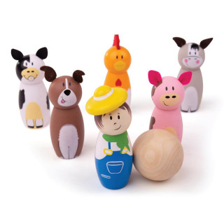 Dřevěné kuželky farma Bigjigs Toys