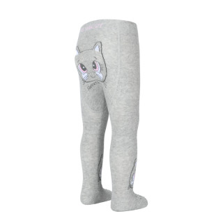 Punčocháče s protiskluzem 3x ABS vel. 80/86 šedé s kočičkou Be Snazzy