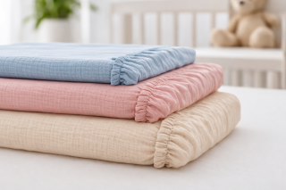 Mušelínové prostěradlo do postýlky 60x120 cm Prem