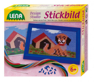 Vyšívání obrázek pes 16x12cm v krabici