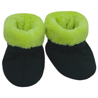 Capáčky softshell s chlupem Černá/zelená