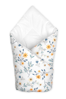 Kojenecká zavinovačka Klasik- Kouzelná louka, bílá s potiskem Baby Nellys