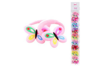 Gumičky do vlasů motýlci 2ks 10/bal