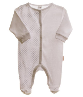 Kojenecký overal dlouhý rukáv/nohavice bílé + hvězdičky MKCool Vel. 46