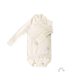 Kojenecké body merino vlna béžové s rukavičkami PoPoLiNi Vel. 50/56