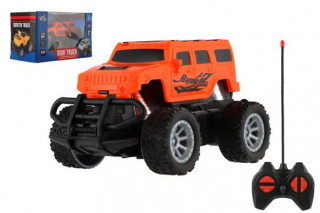 Auto RC mini truck plast 12cm 27MHz na baterie se světlem oranžové