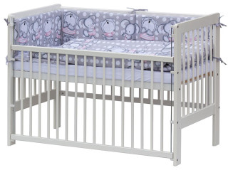 Postýlka 120 x 60 cm s kompletní výbavou Scarlett Pegas - Šedá