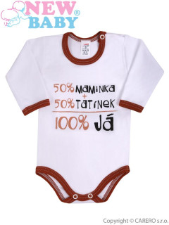 Body dlouhý rukáv máma-táta-já hnědé vel. 56