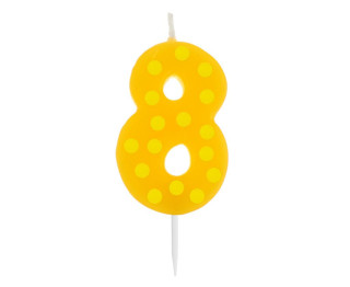 Svíčka dortová puntíky 6 cm - 8