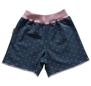 Dívčí šortky Jeans bez lemu MKCool Srdíčka