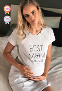 Kojící noční košile šedá Best mom
