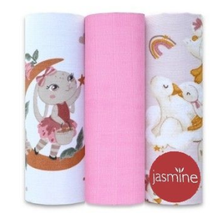 Mušelínové plenky sada mix Girl 60x80 cm 3 ks Jasmine