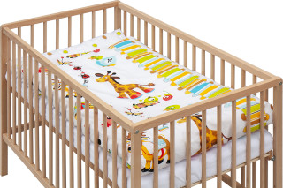 Dětská postýlka s kompletní výbavou přírodní 120 x 60 cm Arama Scarlett 