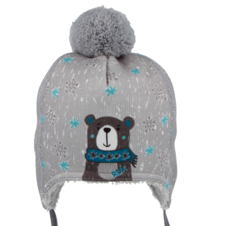 Vázací čepice s bambulí Méďa Tyrkysová RDX