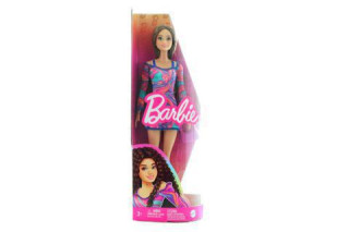 Barbie Modelka - duhové marble šaty HJT03