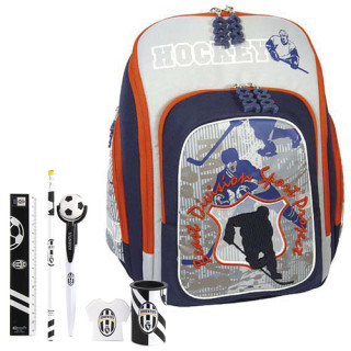 Školní batoh Cool Cherry set - 6dílná sada - hokej a fotbal
