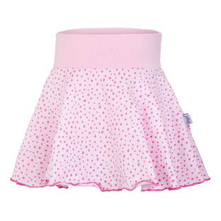 Sukně kolová - růžová-puntík lesk