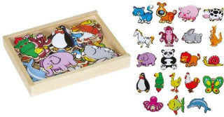 Dřevěné magnetky zvířata 20 kusů