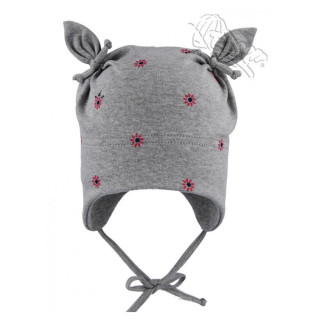 Dívčí jarní čepice s oušky Šedá