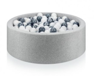 Bazén pro děti 99 x 35 cm + 150 balónků - šedý Baby Nellys