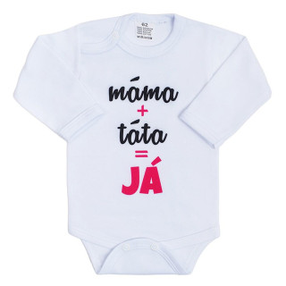 Body s potiskem New Baby máma plus táta rovná se JÁ - červená