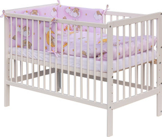 Dětská postýlka s kompletní výbavou 120 x 60 cm, mráček růžová Scarlett