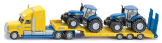 Tahač s vlekem a 2 traktory New Holland 1:87 Siku