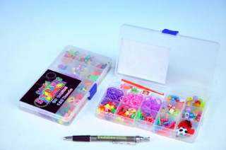 Udělej si svůj náramek - gumičky 90ks + ozdobné korálky 122ks