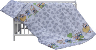 Dětská postýlka s kompletní výbavou Scarlett Kulíšek 120 x 60 cm - šedá