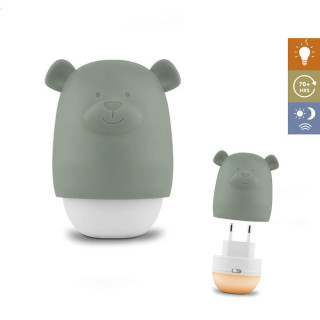 Medvídek Benny zelený - noční světlo se senzorem soumraku Zazu