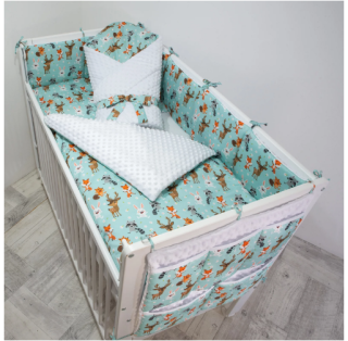 7 dílná sada do postýlky Minky Forest 100 x 135 cm Esito - bílá