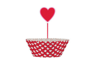 Cupcake košíček - Valentýnská srdce 24 ks