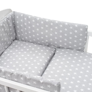 3-dílné ložní povlečení New Baby 90/120 cm šedé Hvězdičky bílé