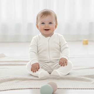 Kombinéza na zip obdélník bilá Česká výroba Babyservice