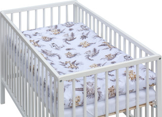 Dětská postýlka s kompletní výbavou bílá 120 x 60 cm Afrika béžová Scarlett 