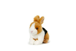 Králík plyšový 15x17 cm hnědo-černo-bílý 0 m+
