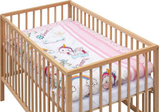 Dětská postýlka s kompletní výbavou 120 x 60 cm přírodní Oniko Scarlett 